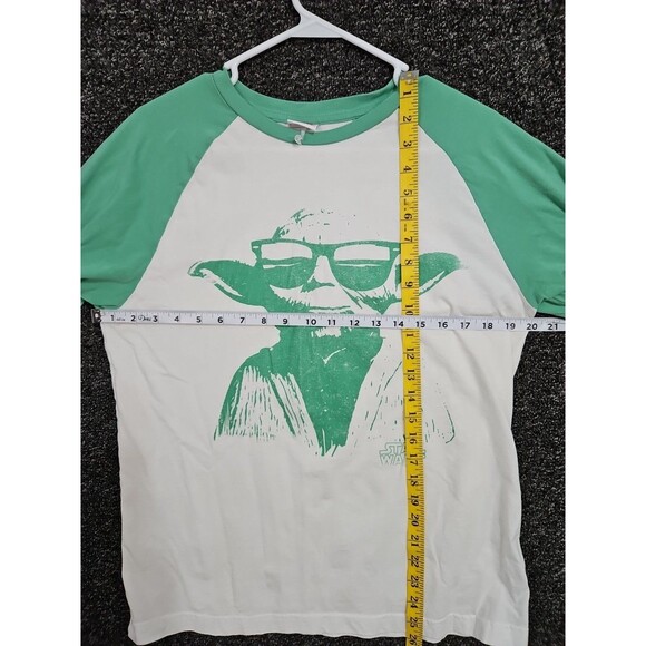 Star Wars Vintage Yoda Sunglasses Green & White Long Sleeve T-Shirt 90s Medium? - Picture 4 of 10